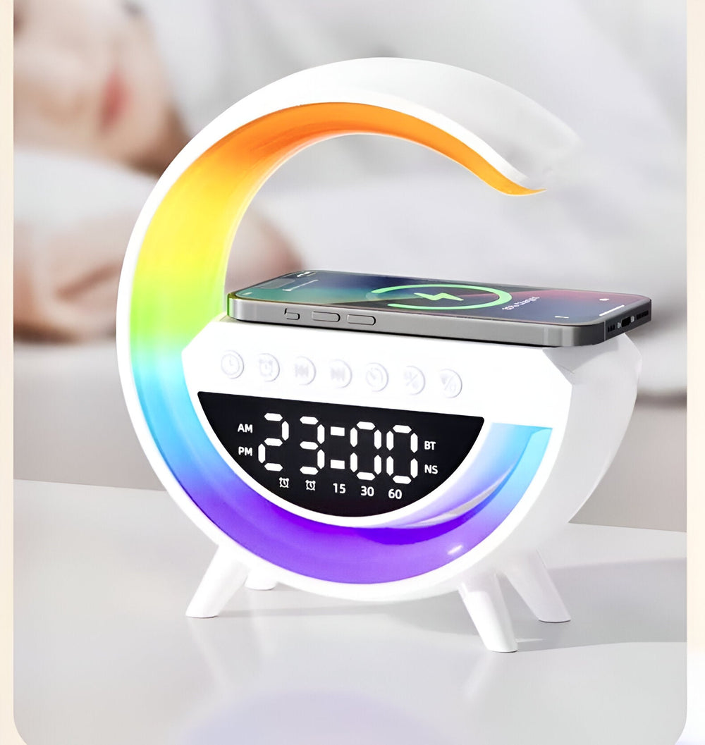 Checkmate Neo LED Bluetooth Speaker Wireless Charging FM Radio Alarm Clock 23cm VGW-667 2