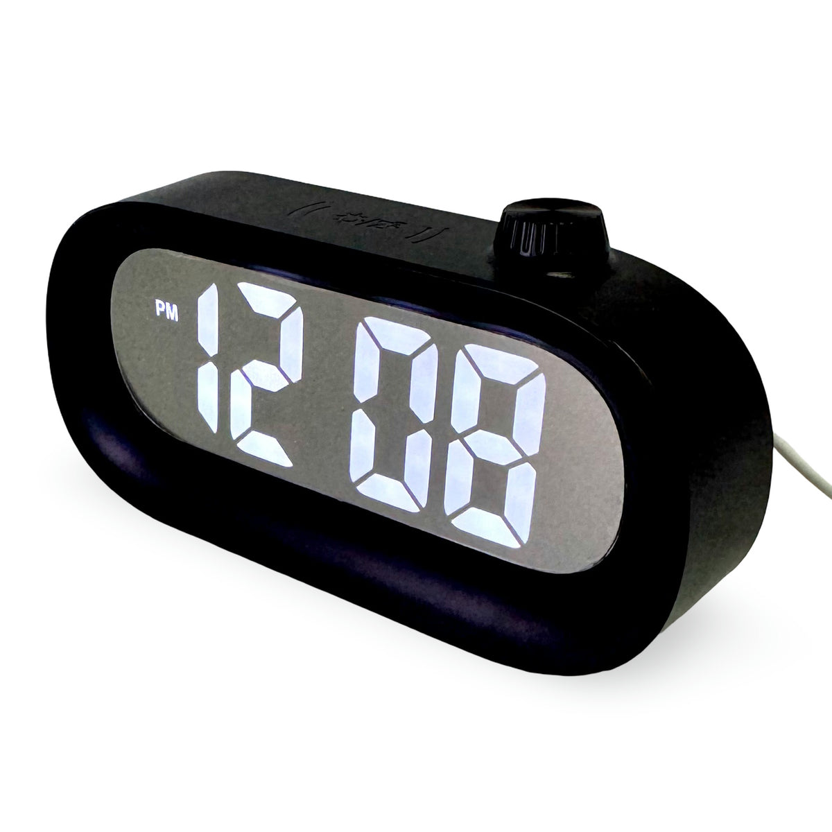 Checkmate Poppy USB Powered Compact Oval Digital Alarm Clock Black 15cm VGW-2331BK 2