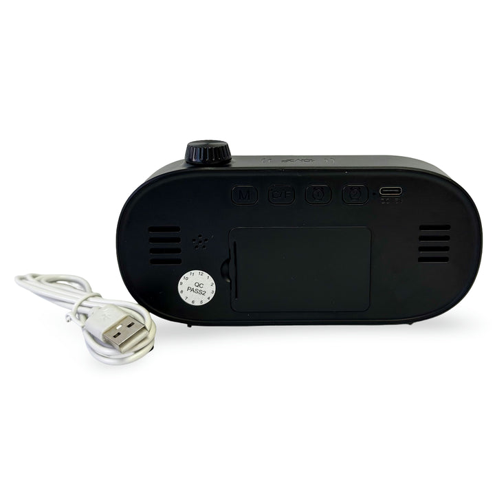 Checkmate Poppy USB Powered Compact Oval Digital Alarm Clock Black 15cm VGW-2331BK 3