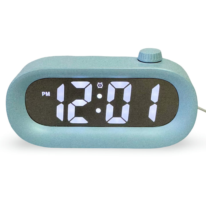 Checkmate Poppy USB Powered Compact Oval Digital Alarm Clock Blue 15cm VGW-2331BL 1