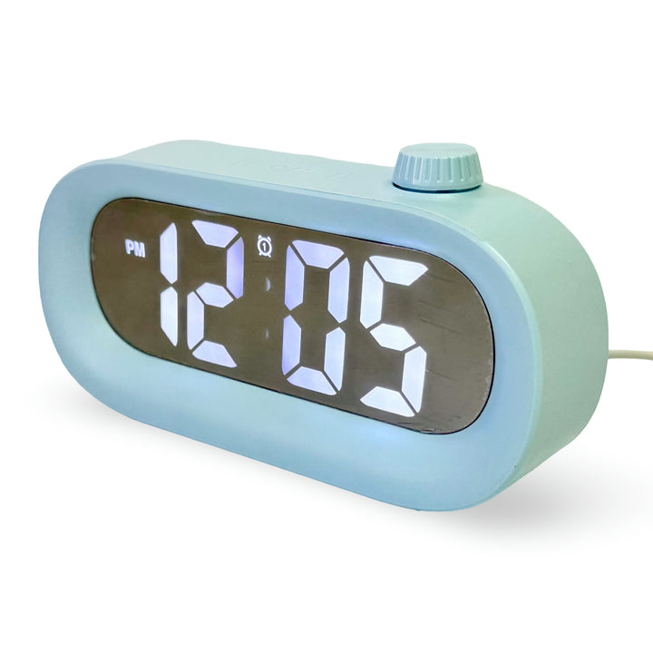 Checkmate Poppy USB Powered Compact Oval Digital Alarm Clock Blue 15cm VGW-2331BL 2