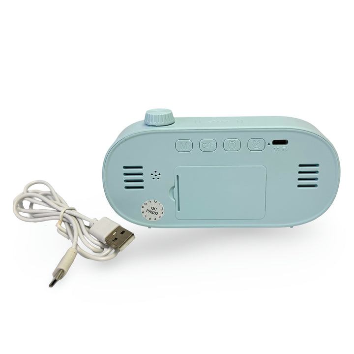 Checkmate Poppy USB Powered Compact Oval Digital Alarm Clock Blue 15cm VGW-2331BL 3