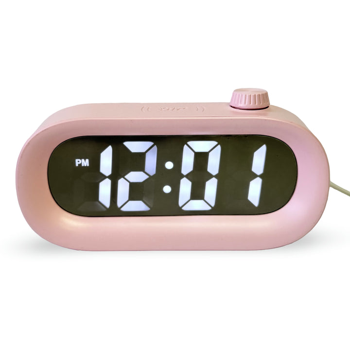 Checkmate Poppy USB Powered Compact Oval Digital Alarm Clock Pink 15cm VGW-2331PK 1