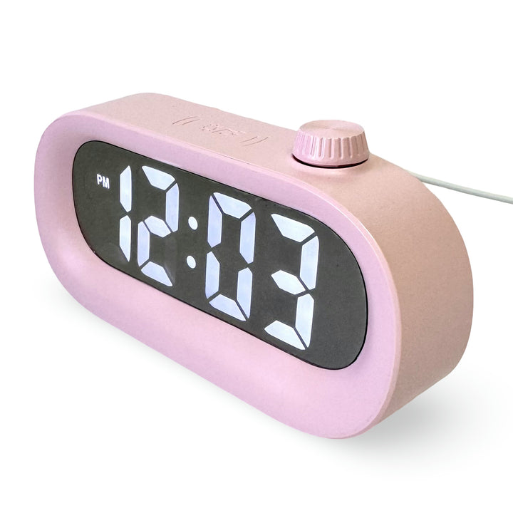 Checkmate Poppy USB Powered Compact Oval Digital Alarm Clock Pink 15cm VGW-2331PK 2