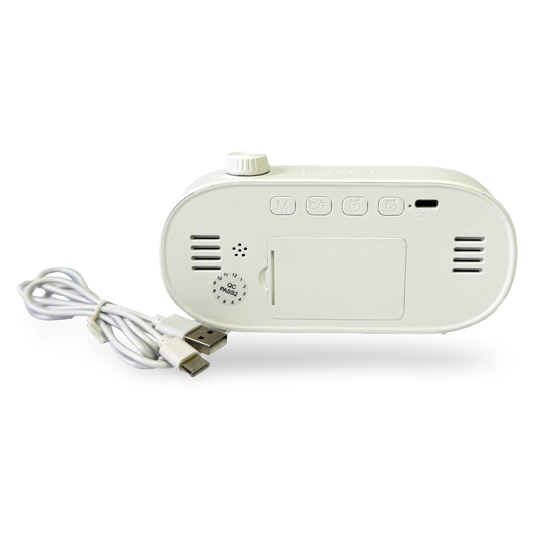 Checkmate Poppy USB Powered Compact Oval Digital Alarm Clock White 15cm VGW-2331WT 3