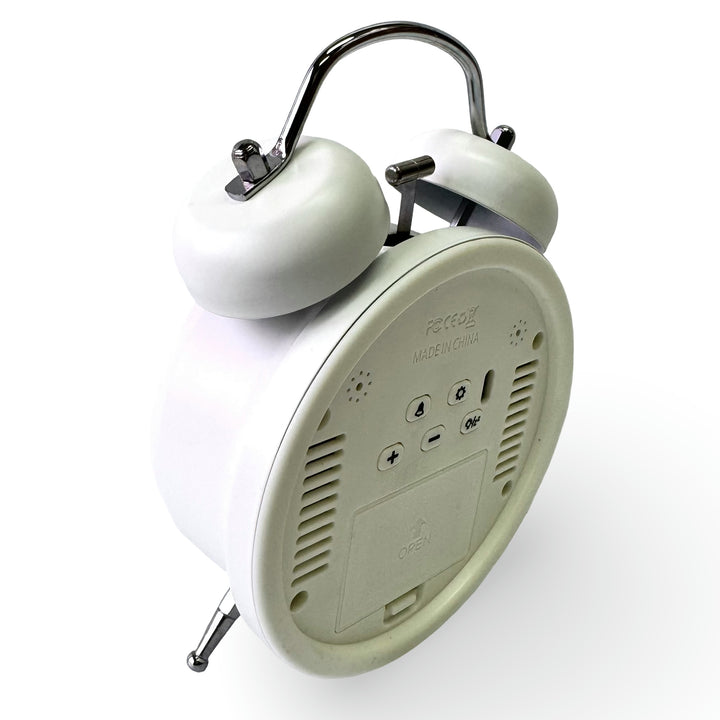 Checkmate Reggie USB Powered Round Twin Bell Digital Alarm Clock White 17cm VGW-2738WT 4
