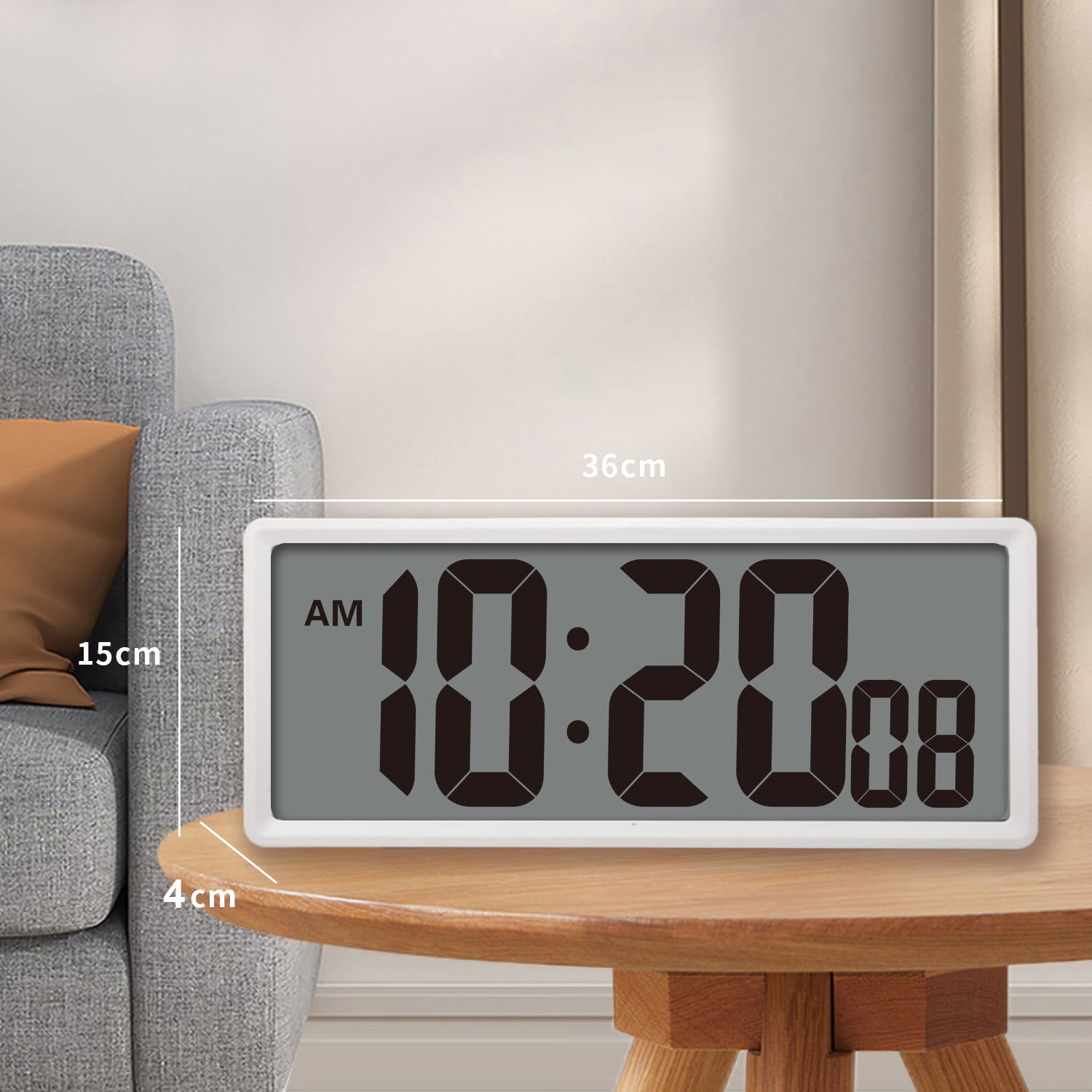 Buy Reith Jumbo LCD Digital Wall & Desk Clock 36cm Online – Oh Clocks