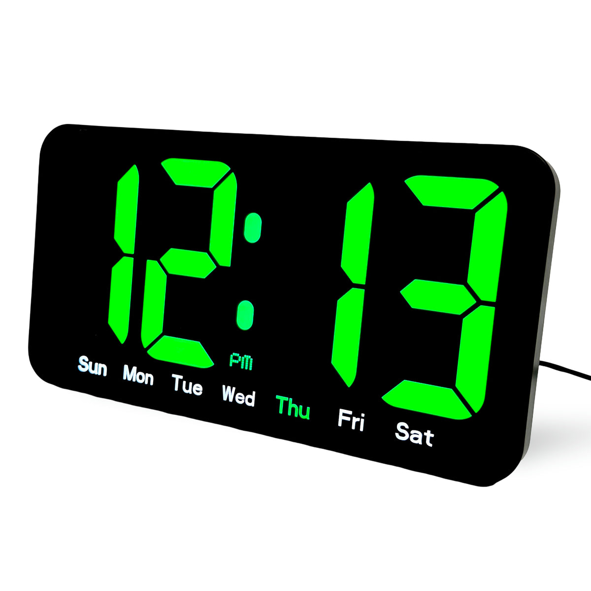 Checkmate Sonny USB Powered Digital Day Wall Desk Clock Green 26cm VGW-3826GN 1