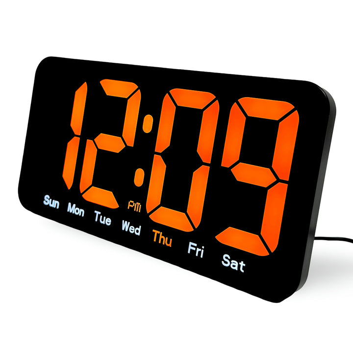 Checkmate Sonny USB Powered Digital Day Wall Desk Clock Orange 26cm VGW-3826OR 1