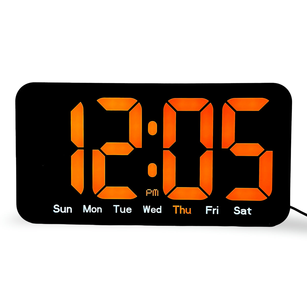 Checkmate Sonny USB Powered Digital Day Wall Desk Clock Orange 26cm VGW-3826OR 2