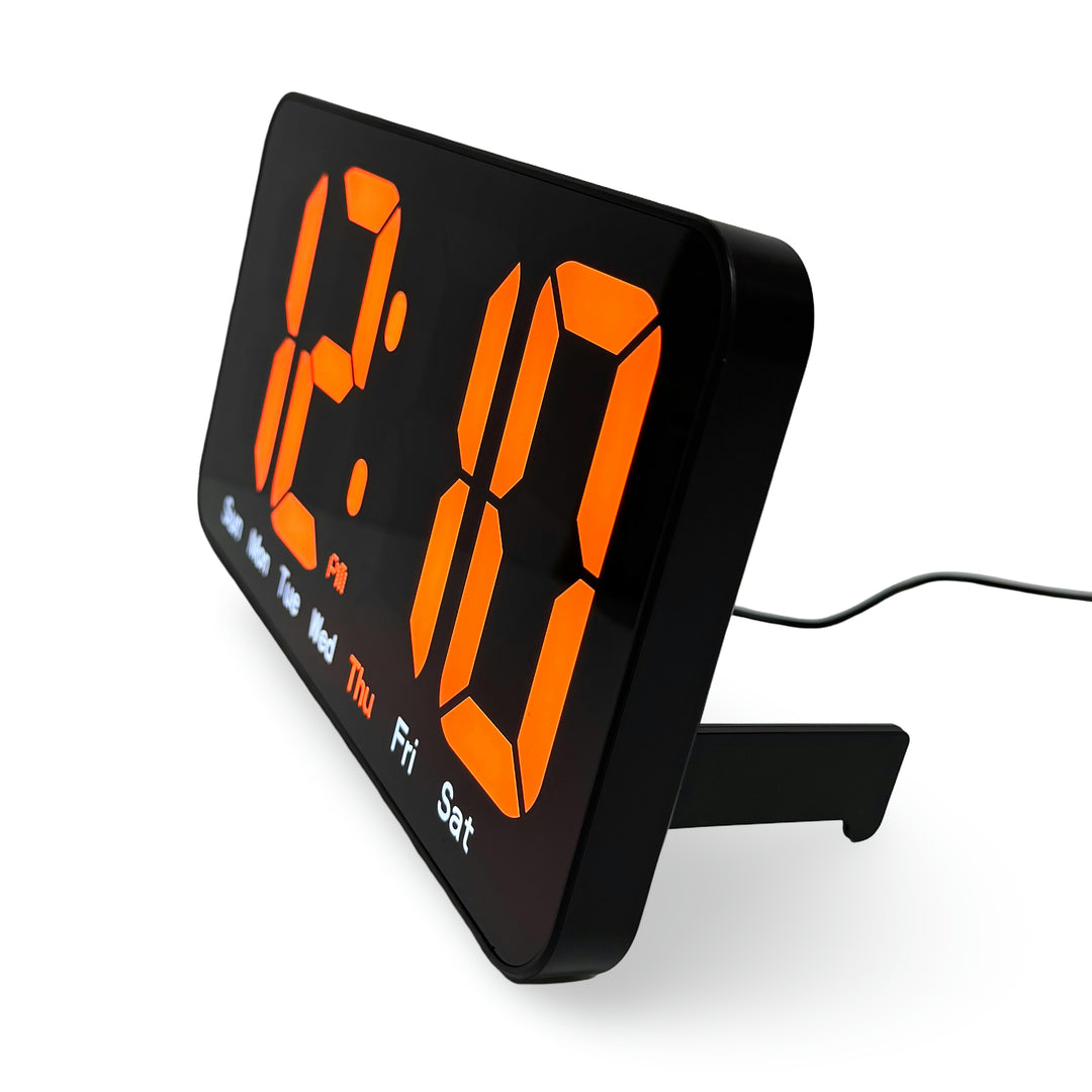 Checkmate Sonny USB Powered Digital Day Wall Desk Clock Orange 26cm VGW-3826OR 3