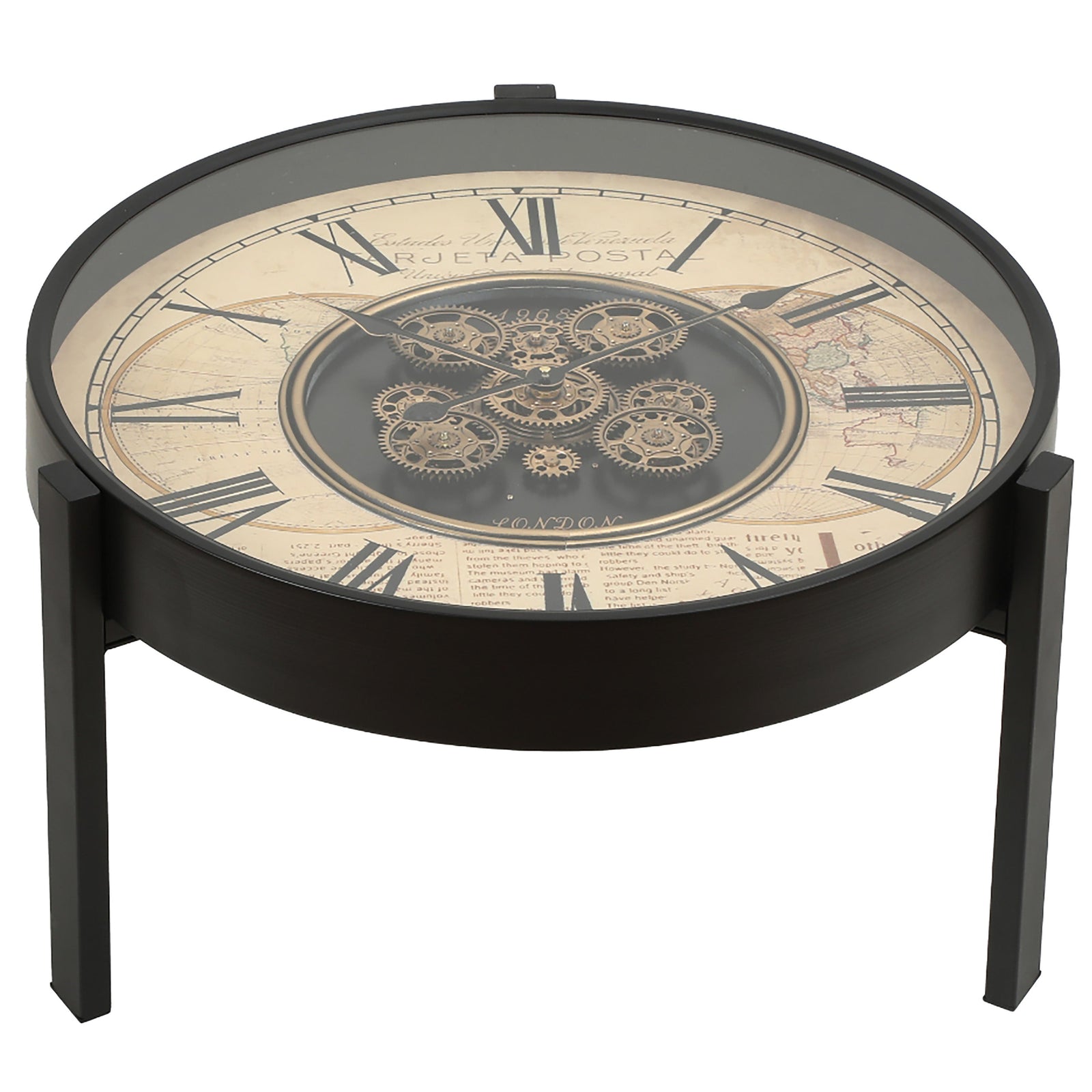 Chilli Decor 2 in 1 1968 London Side Table Floor Clock Beige 62cm TQ-E187 1 #size_62cm