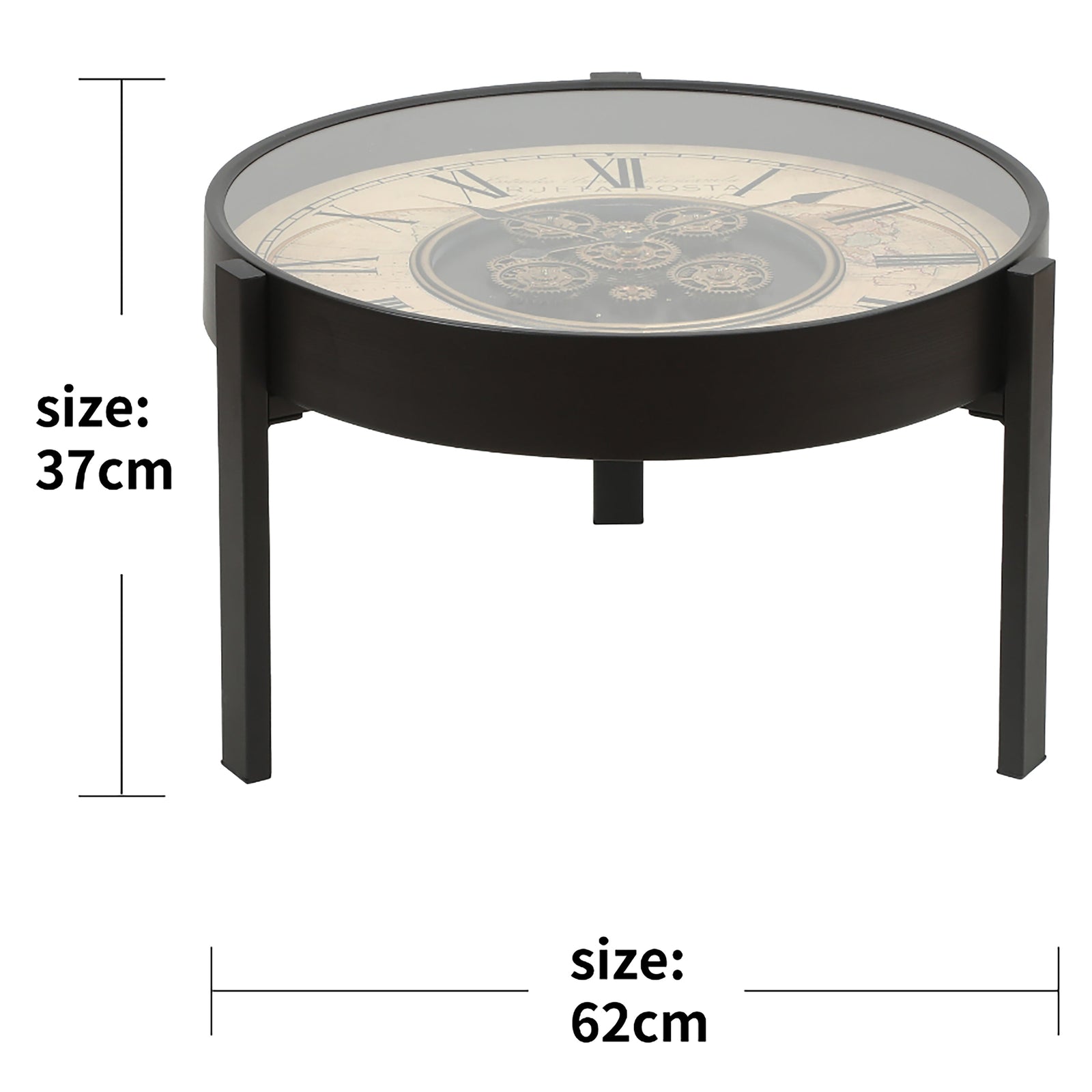 Chilli Decor 2 in 1 1968 London Side Table Floor Clock Beige 62cm TQ-E187 2 #size_62cm