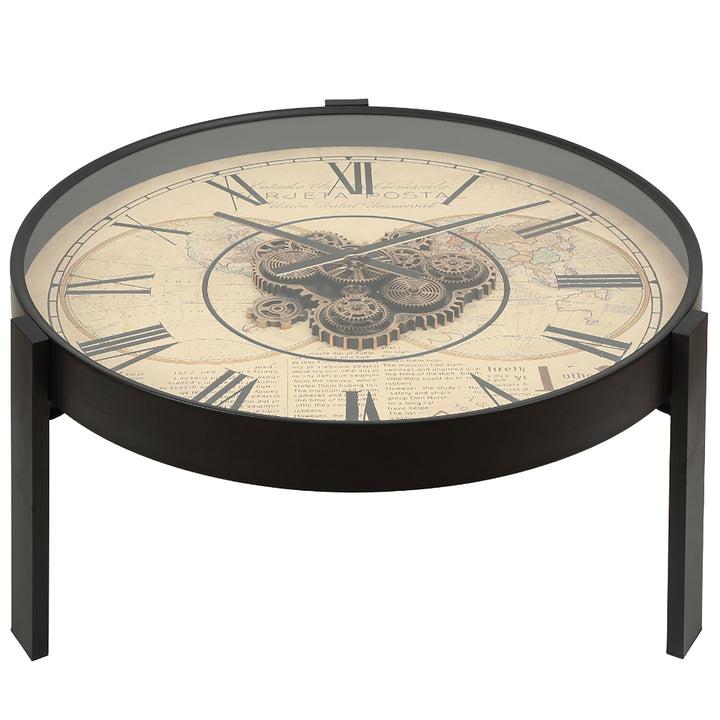 Chilli Decor 2 in 1 1968 London Side Table Floor Clock Beige 82cm TQ-E186 1 #size_82cm