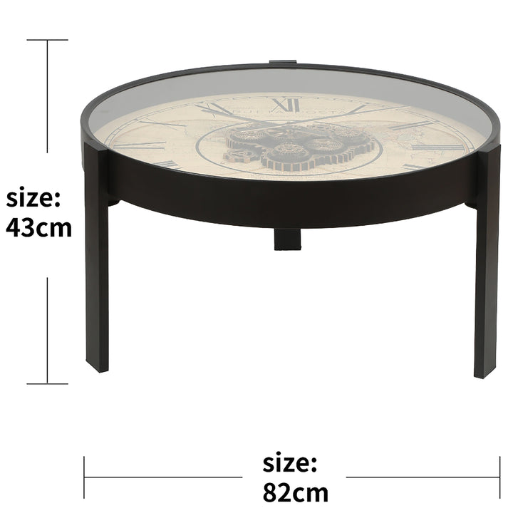 Chilli Decor 2 in 1 1968 London Side Table Floor Clock Beige 82cm TQ-E186 2 #size_82cm