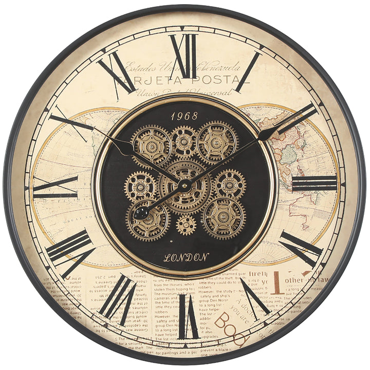 Chilli Decor 2 in 1 1968 London Side Table Floor Clock Beige 82cm TQ-E186 3