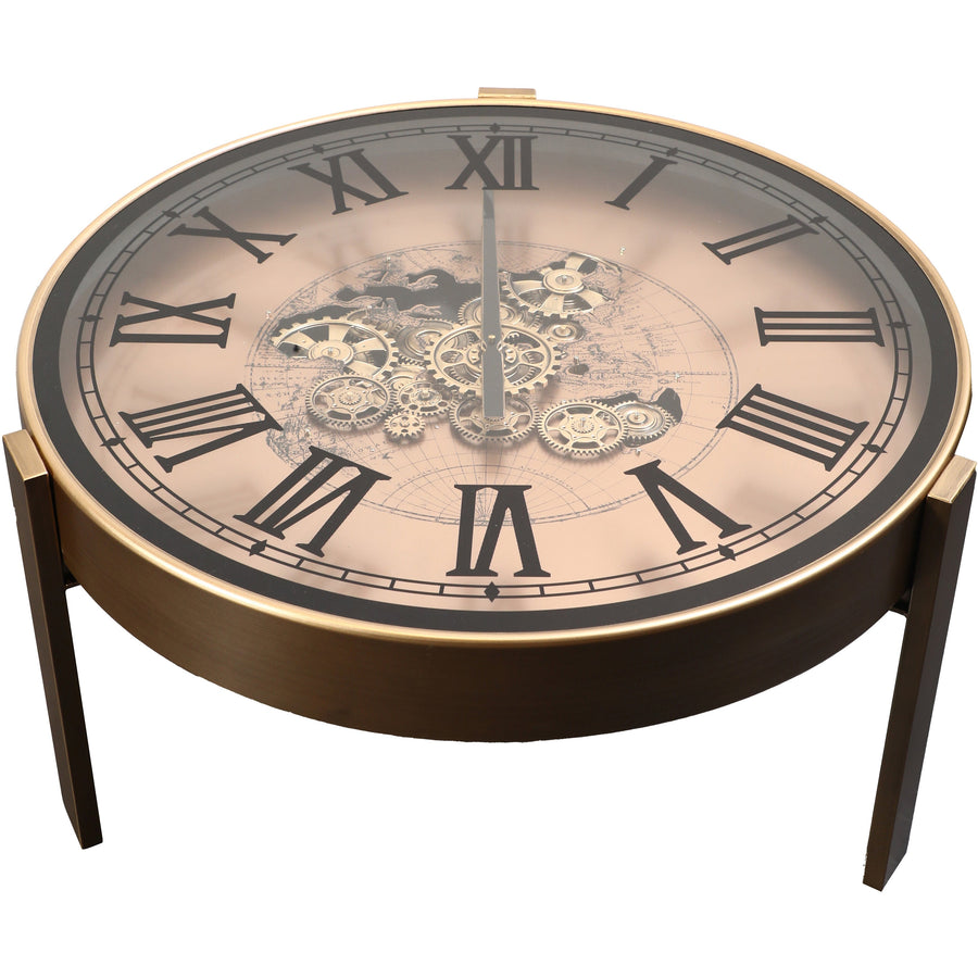 Chilli Decor 2 in 1 Vasco World Map Moving Gears Coffee Table Floor Clock 82cm TQ-E98 1