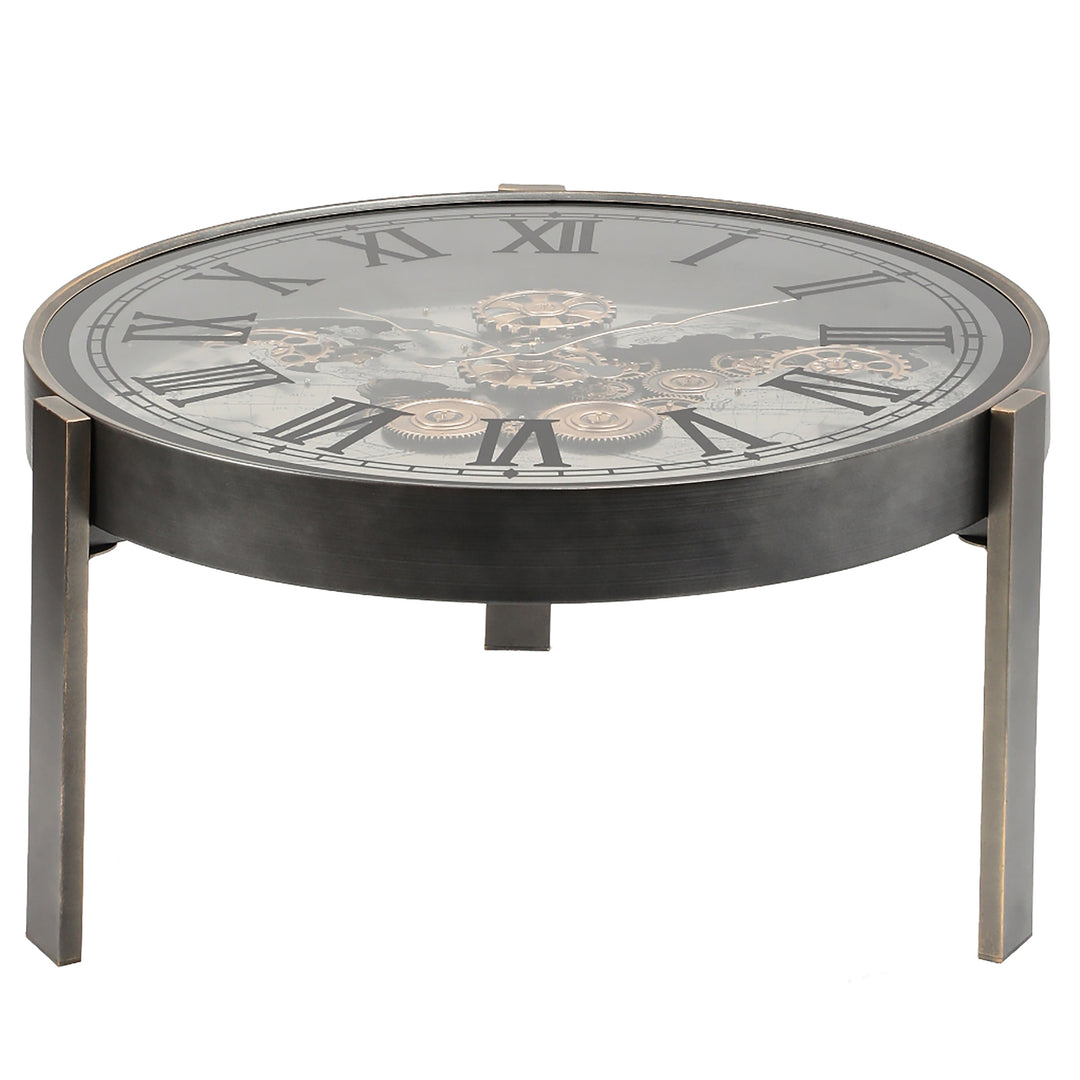 Chilli Decor 2 in 1 Vasco World Map Moving Gears Side Table Floor Clock 82cm TQ-E151 3