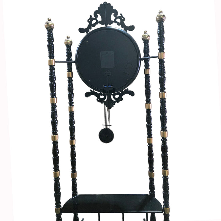 Chilli Decor Bordeaux Metal Pendulum Moving Gears Wine Rack Floor Clock Black 186cm TQ-E263 5