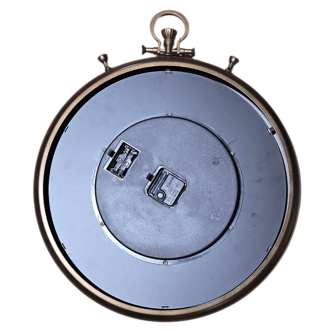 Fob Clock Colour In FOB Chronograph Metal Moving Gears Wall Clock Numbers Brown – Oh Clocks