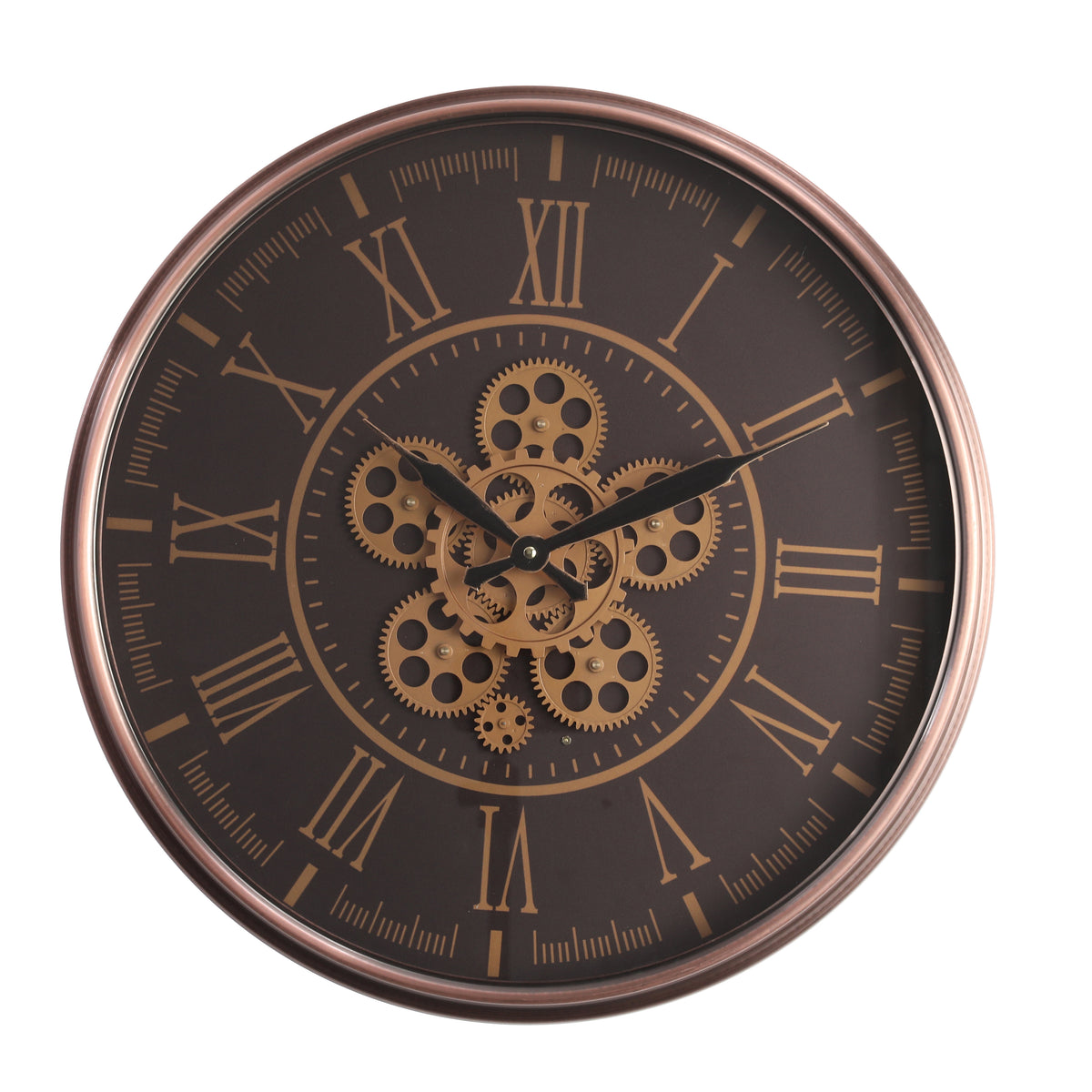 Chilli Decor Hera Rose Gold Copper Metal Moving Gears Wall Clock 55cm TQ-Y688 1