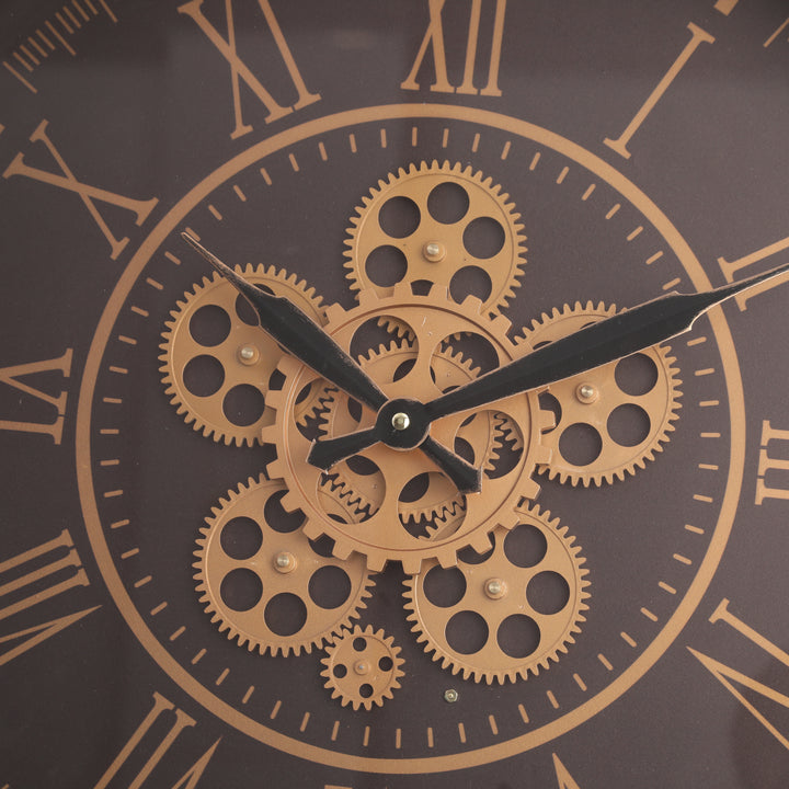 Chilli Decor Hera Rose Gold Copper Metal Moving Gears Wall Clock 55cm TQ-Y688 3