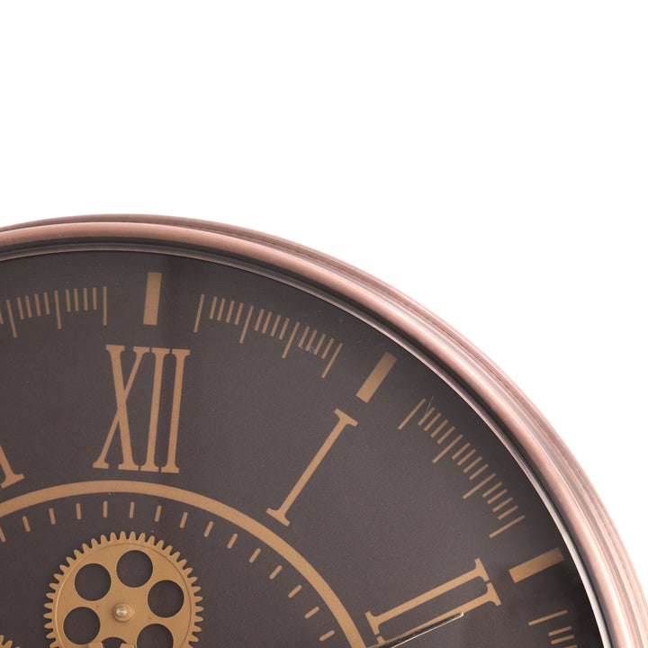 Chilli Decor Hera Rose Gold Copper Metal Moving Gears Wall Clock 55cm TQ-Y688 4