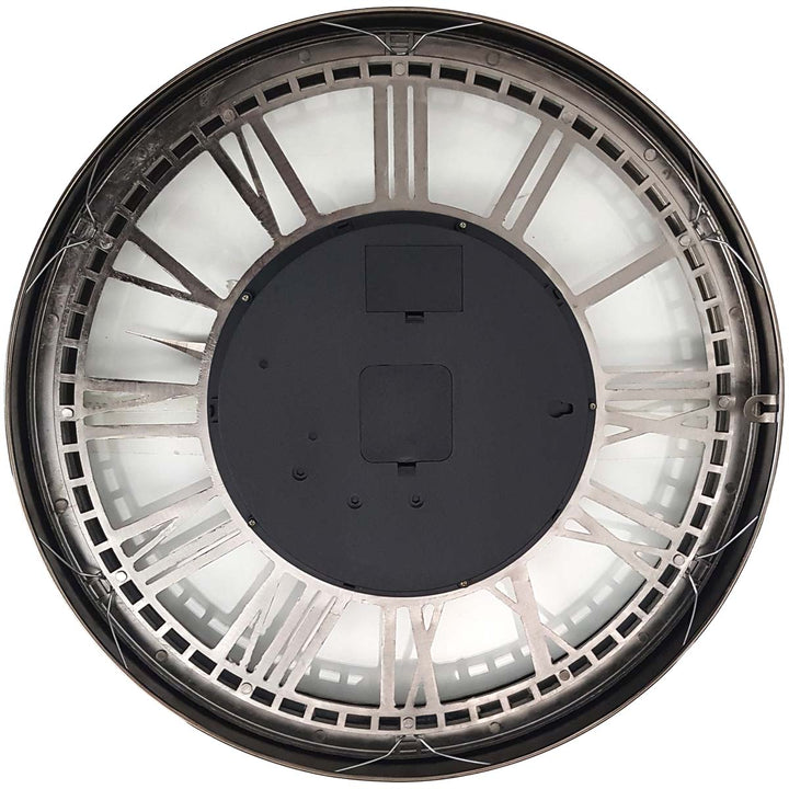 Chilli Decor Kensington Industrial Silver Wash Iron Moving Gears Wall Clock 55cm TQ-Y695 4 #size_55cm