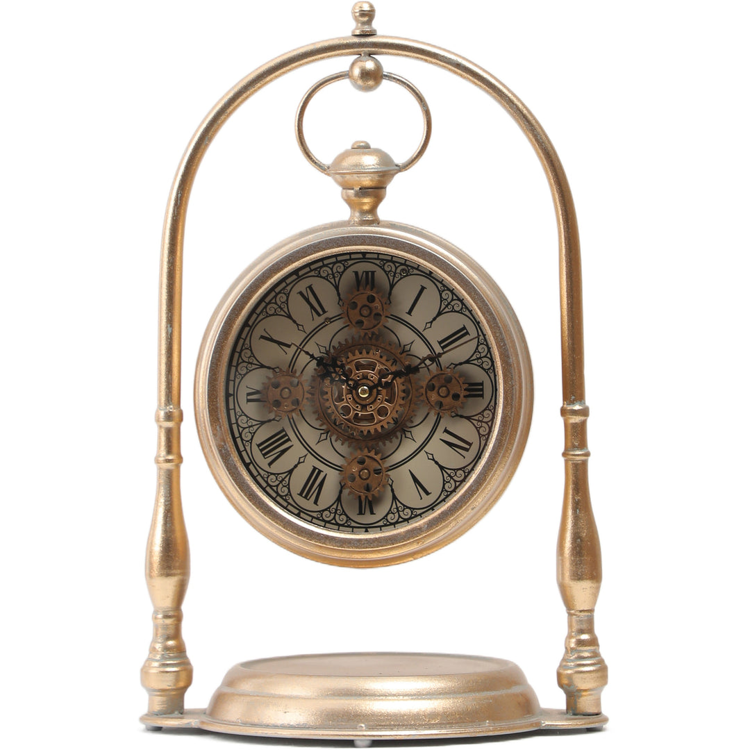 Chilli Decor Marrakesh Arch Gold Metal Moving Gears Desk Clock 47cm TQ-E11 1 #size_47cm