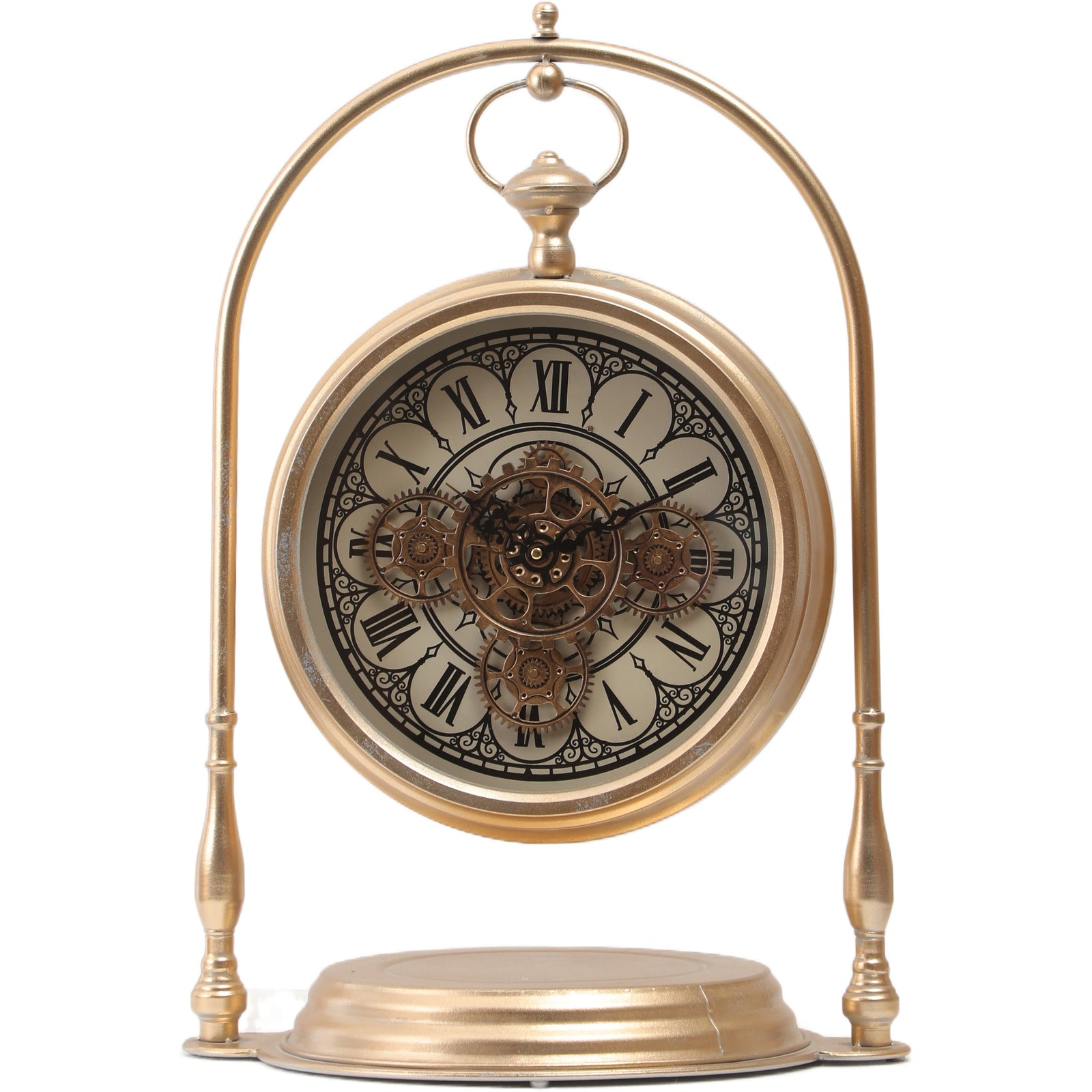 Chilli Decor Marrakesh Arch Gold Metal Moving Gears Desk Clock 67cm TQ-E10 1 #size_67cm