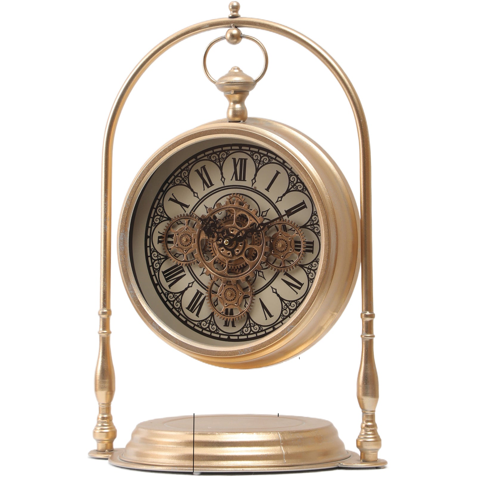 Chilli Decor Marrakesh Arch Gold Metal Moving Gears Desk Clock 67cm TQ-E10 2 #size_67cm
