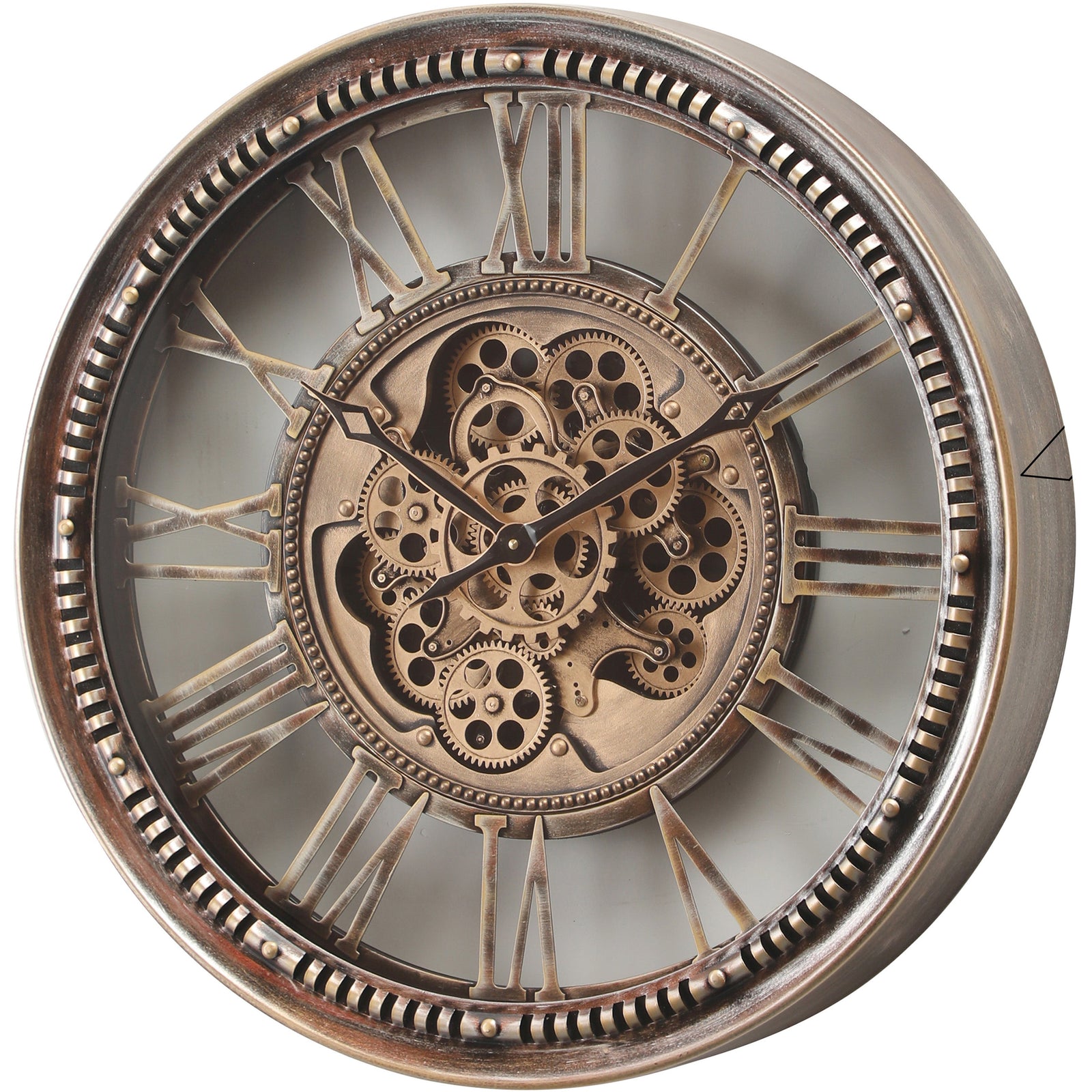 Chilli Decor Mason Industrial Distressed Bronze Metal Moving Gears Wall Clock 63cm TQ-Y796 2 #size_63cm