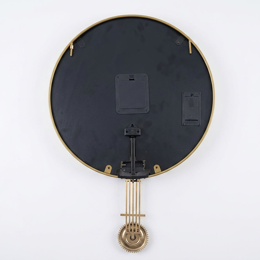 Chilli Decor Paris Antiquite Gold Pendulum Moving Gears with Shelf Wall Clock 102cm TQ-E255 4