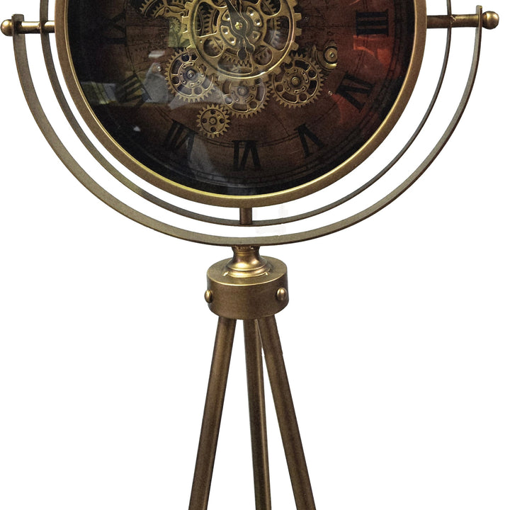 Chilli Decor Tripod Marco Map Industrial Metal Moving Gears Floor Clock 150cm TQ-E150 3