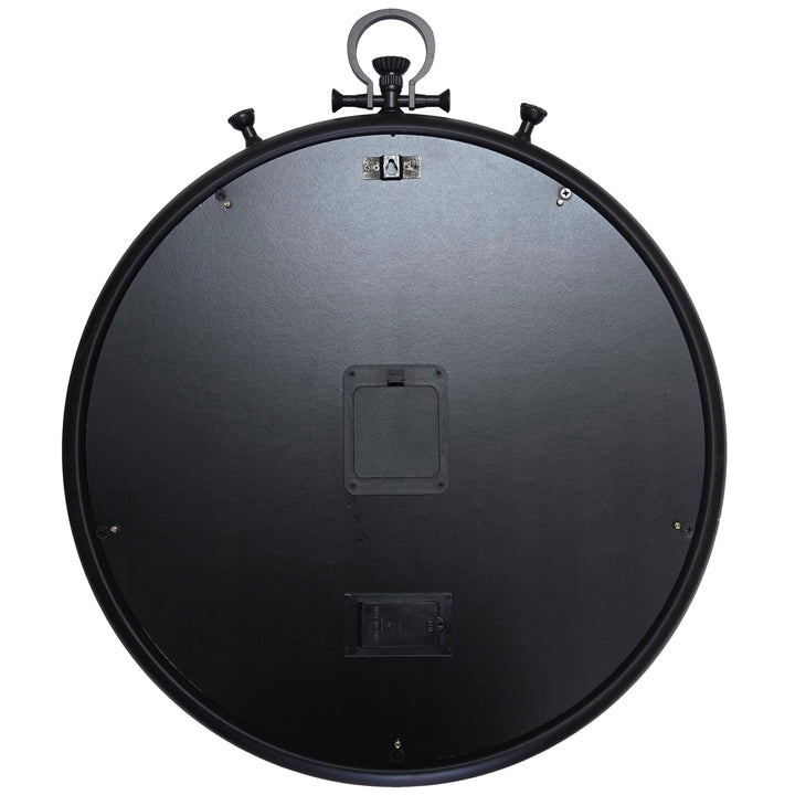 Chilli Decor Vasco Map FOB Stopwatch Moving Gears Wall Clock Black Wash 49cm TQ-E157 3