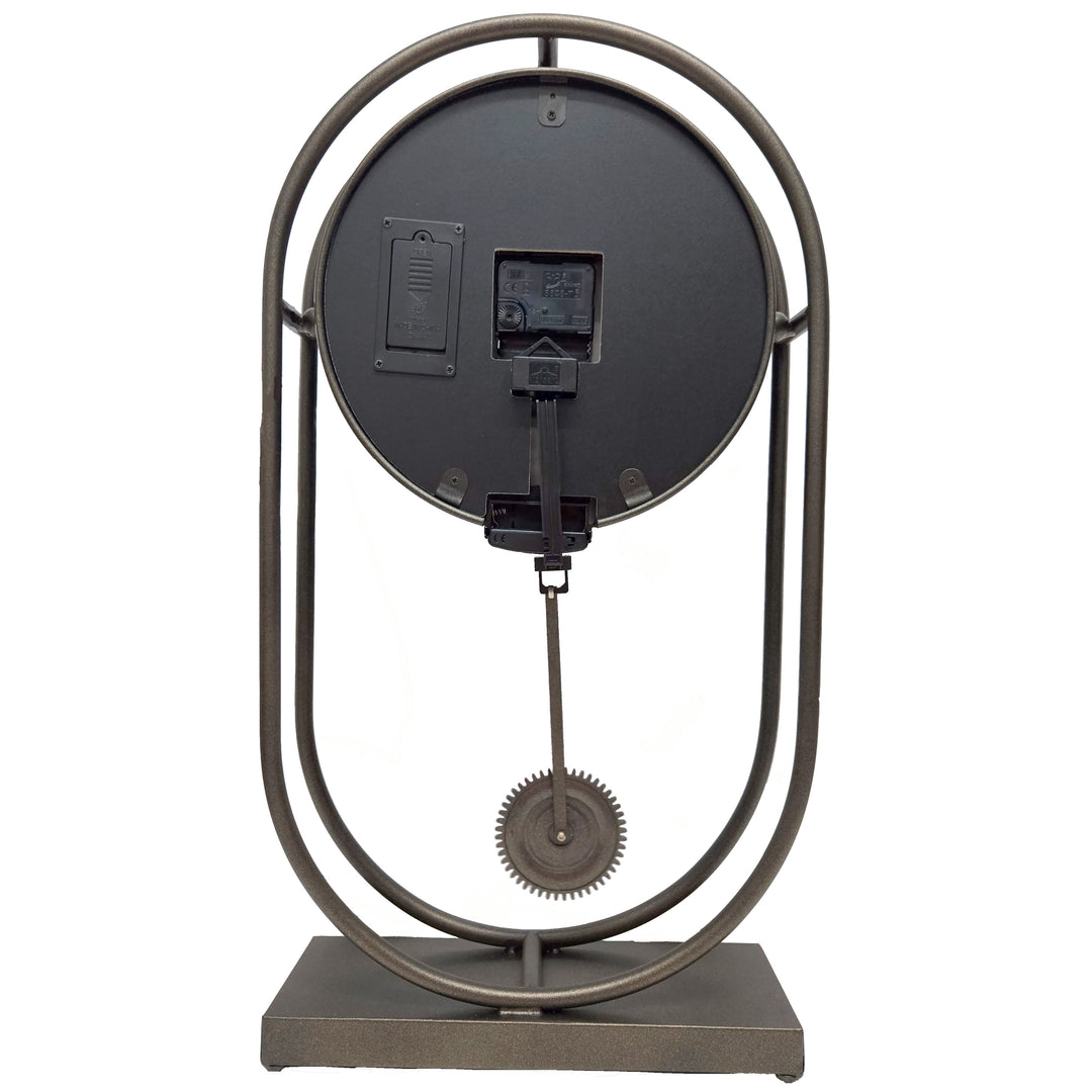 Chilli Decor Westminster Rustic Pendulum Moving Gears Desk Clock Charcoal 58cm TQ-E168 3