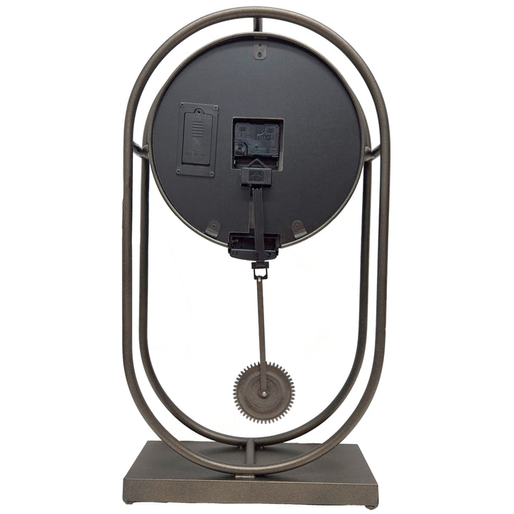 Chilli Decor Westminster Rustic Pendulum Moving Gears Desk Clock Charcoal 58cm TQ-E168 3