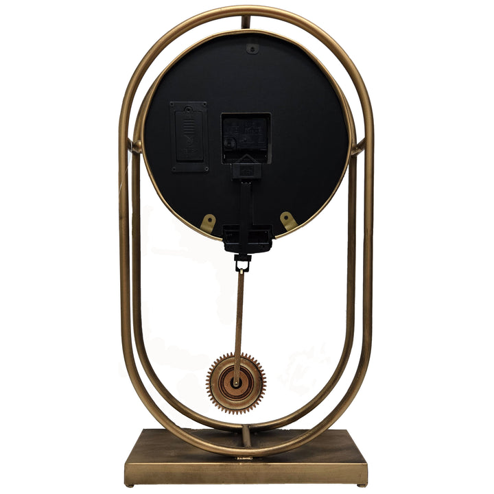 Chilli Decor Westminster Rustic Pendulum Moving Gears Desk Clock Gold 58cm TQ-E167 3