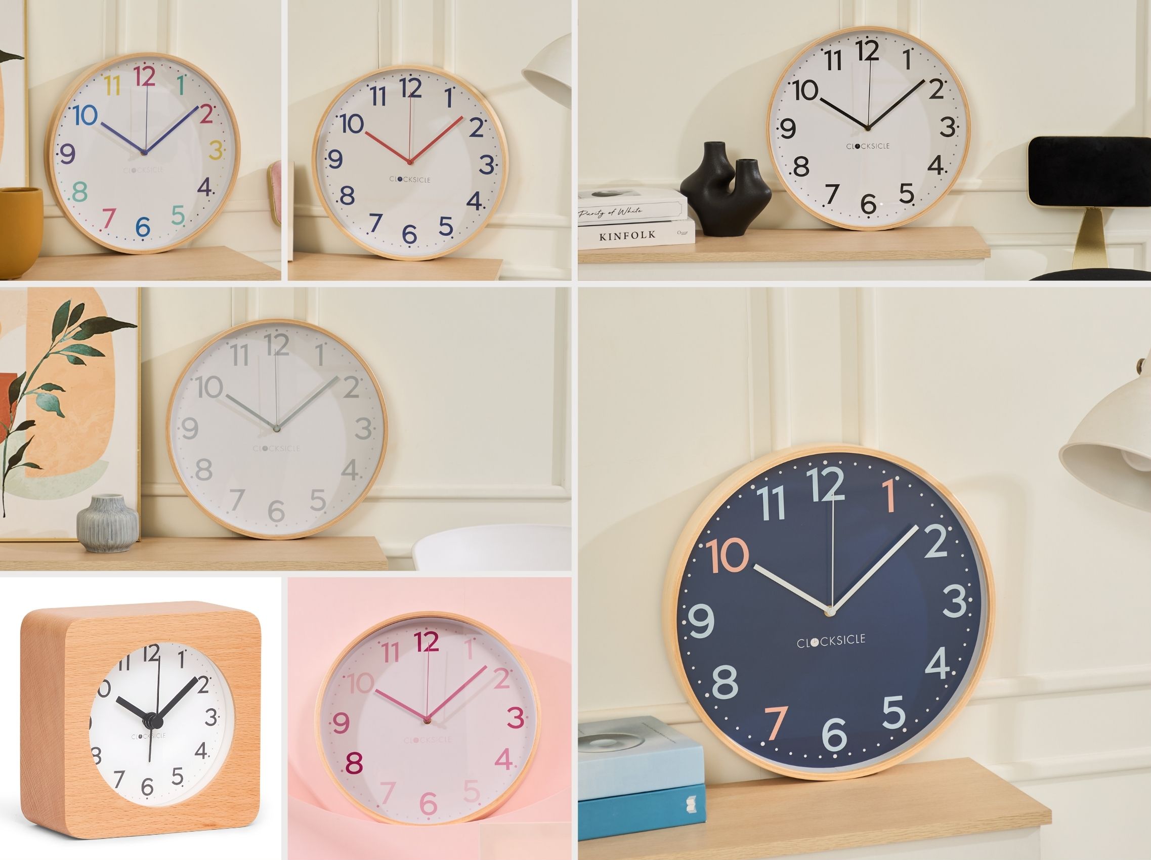 Wall clock Rin, White / Ash | Manufactum