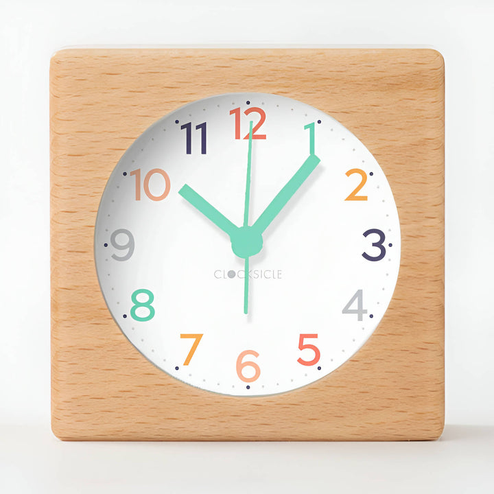 Clocksicle Rainbow Silent Wood Alarm Clock 9cm 9RBWDMT 3