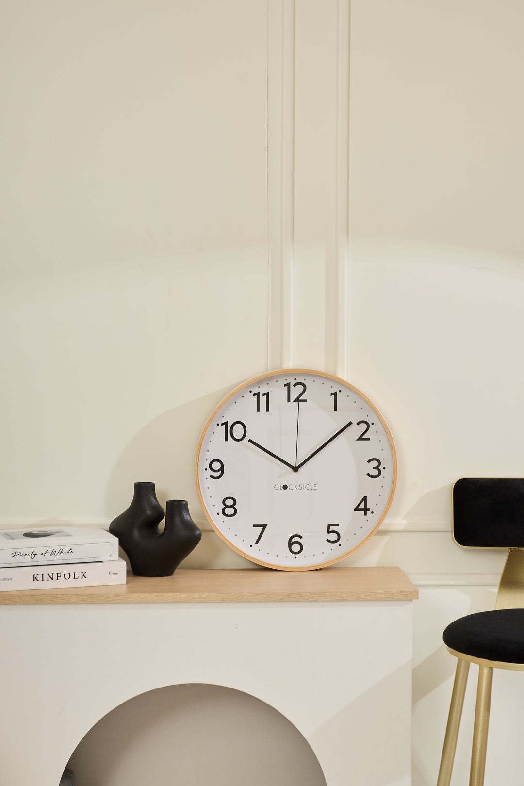 Clocksicle Silent Wood Wall Clock Black 40cm CC-40-BLCK 4 #size_40cm