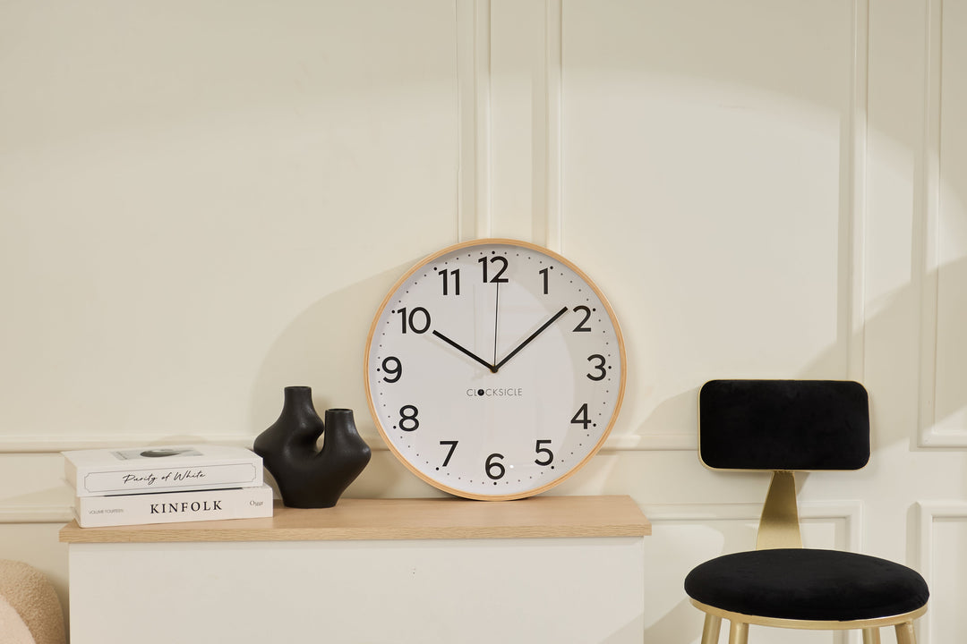 Clocksicle Silent Wood Wall Clock Black 40cm CC-40-BLCK 5 #size_40cm