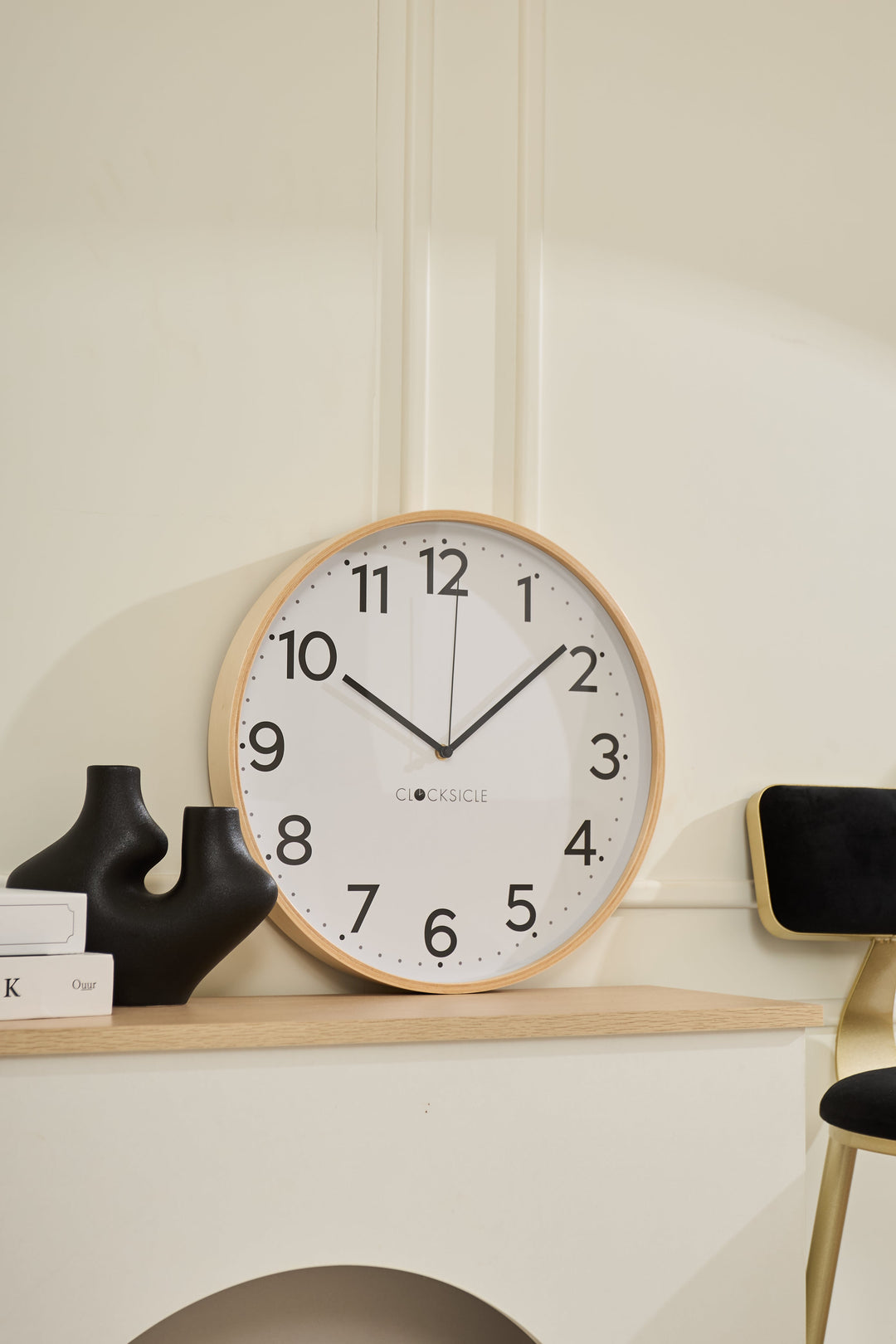 Clocksicle Silent Wood Wall Clock Black 40cm CC-40-BLCK 6 #size_40cm