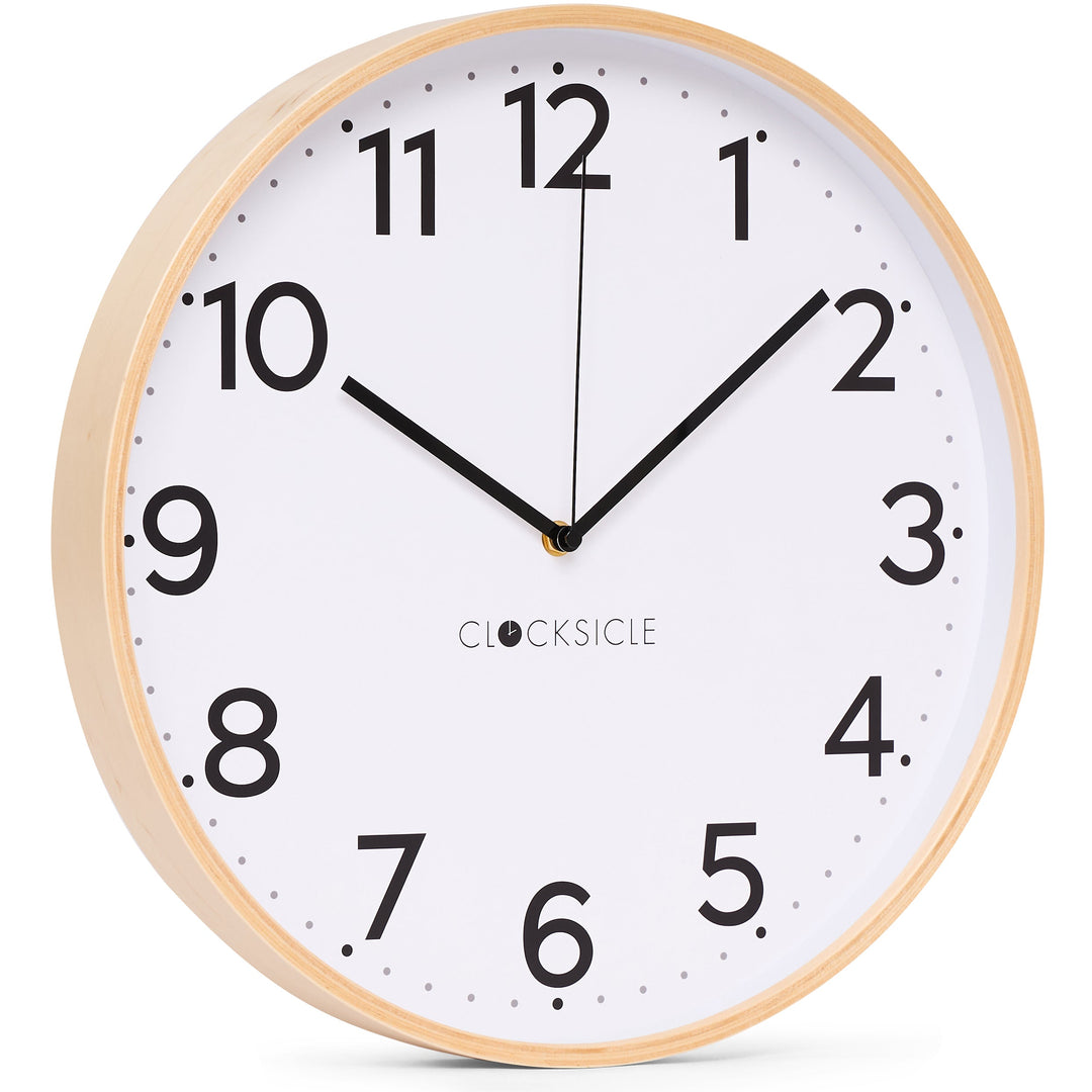 Clocksicle Silent Wood Wall Clock Black 40cm CC-40-BLCK Angle1 #size_40cm