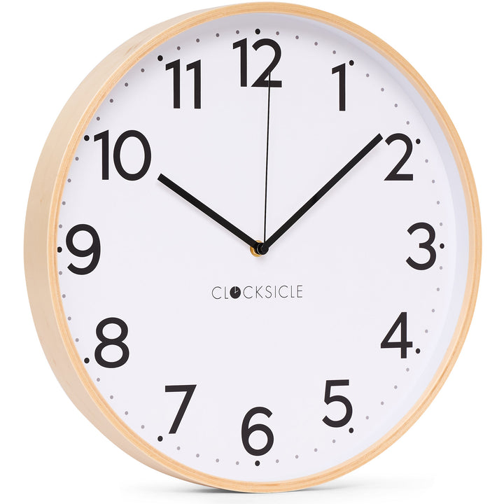 Clocksicle Silent Wood Wall Clock Black 40cm CC-40-BLCK Angle1 #size_40cm