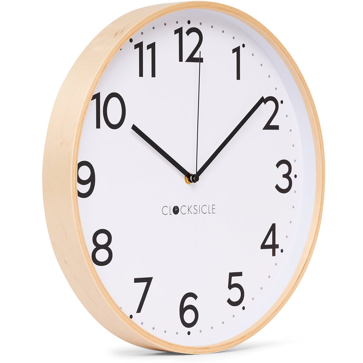 Clocksicle Silent Wood Wall Clock Black 40cm CC-40-BLCK Angle2 #size_40cm