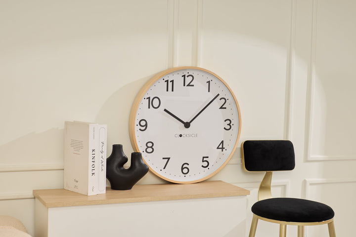 Clocksicle Silent Wood Wall Clock Black 50cm CC-50-BLCK 4 #size_50cm