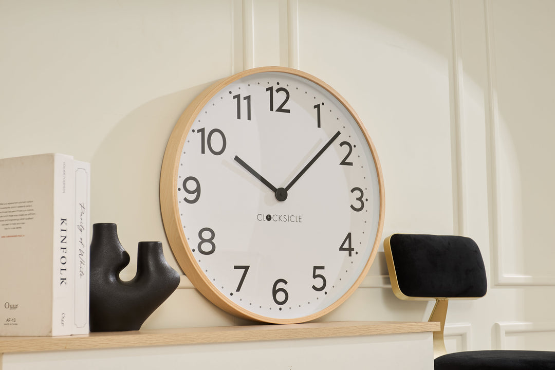 Clocksicle Silent Wood Wall Clock Black 50cm CC-50-BLCK 5 #size_50cm