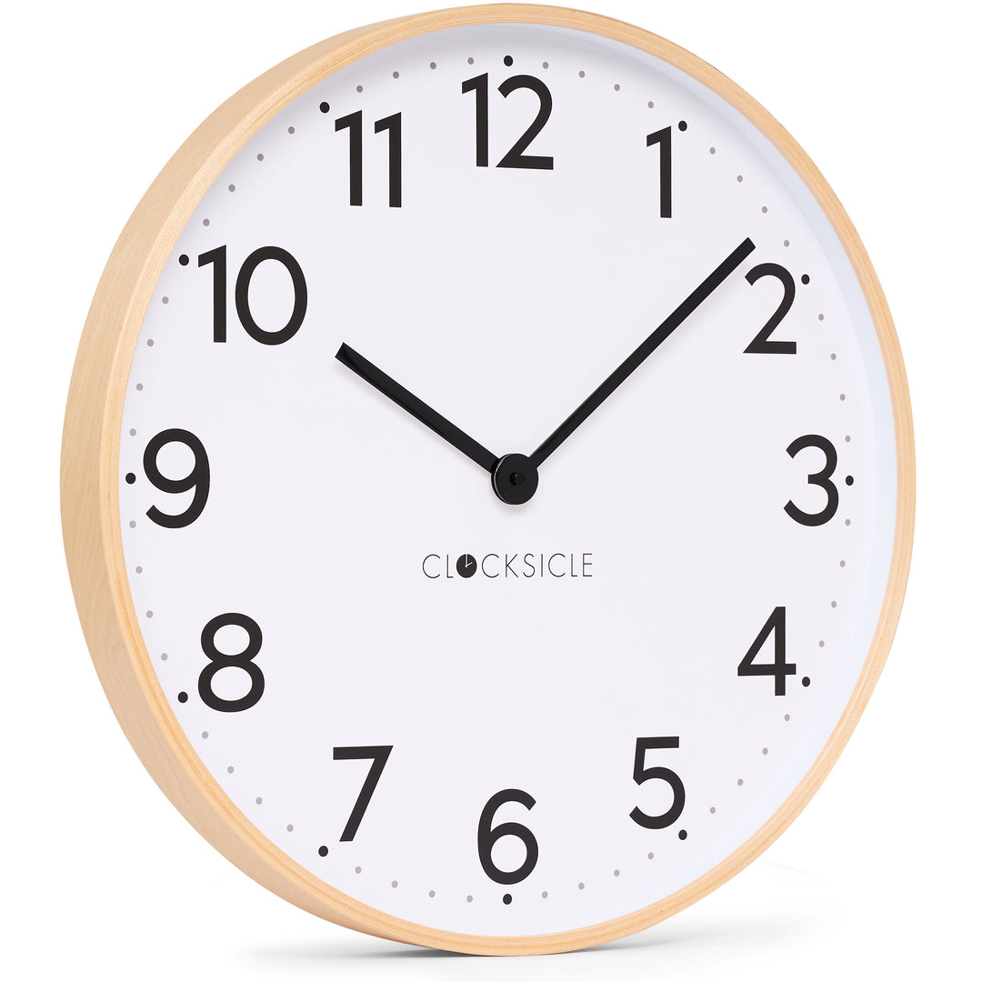 Clocksicle Silent Wood Wall Clock Black 50cm CC-50-BLCK Angle1 #size_50cm