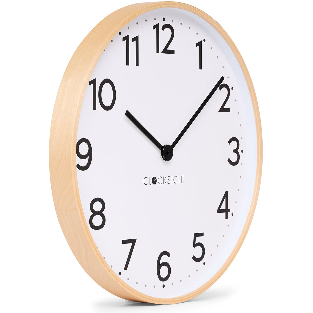 Clocksicle Silent Wood Wall Clock Black 50cm CC-50-BLCK Angle2 #size_50cm